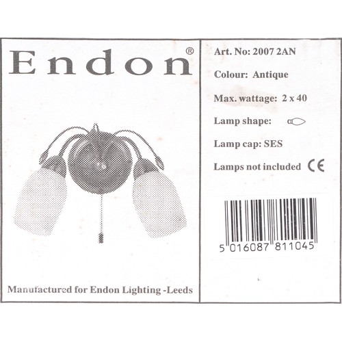 1878 - Three as new Endon glass and chrome wall lights.