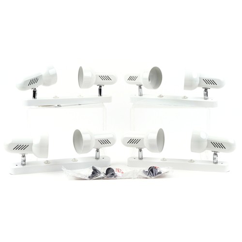 1876 - Four as new Endon white and chrome spotlights, 36cm in length.