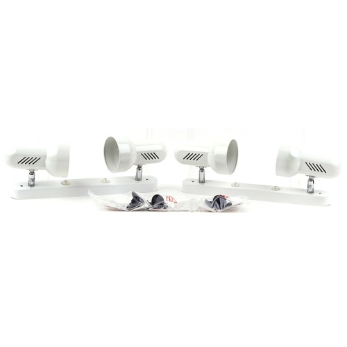 1876 - Four as new Endon white and chrome spotlights, 36cm in length.
