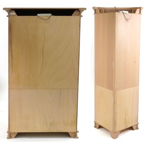 2175 - A modern suite of pink painted dining room furniture comprising a side cabinet, corner cabinet, tabl... 