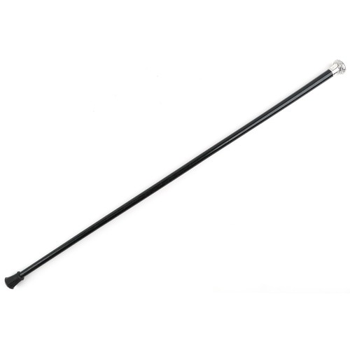 424 - A George V ebonised walking stick with embossed silver handle, J S & Co. maker's mark, Birmingham 19... 