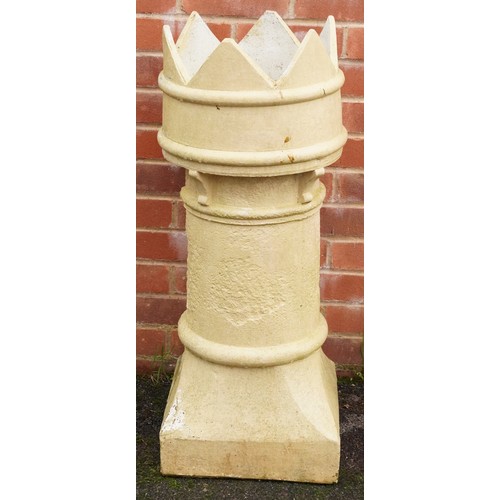 2229 - An early 20th century cream painted terracotta chimney stack, 84cm high.