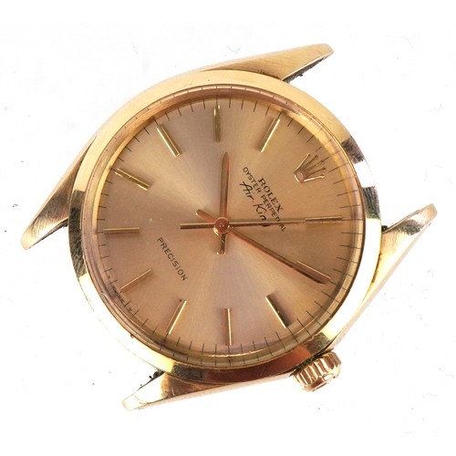 3008 - Rolex, a gentlemen's 14K gold cased Rolex Air King Oyster perpetual wristwatch with 9ct gold Rolex s... 