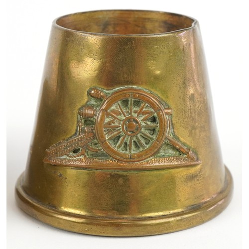 2803 - British militaria including a Christmas 1914 Mary tin, button cleaning tool and trench art, the larg... 