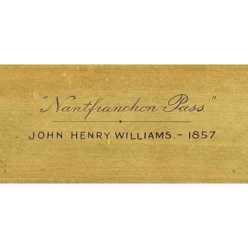  John Henry Williams - Nantfranchon Pass, 19th century British school watercolour on paper, framed an... 