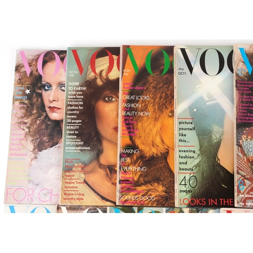  Vogue magazines, a complete run of the the year 1974.