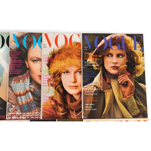  Vogue magazines, a complete run of the the year 1974.