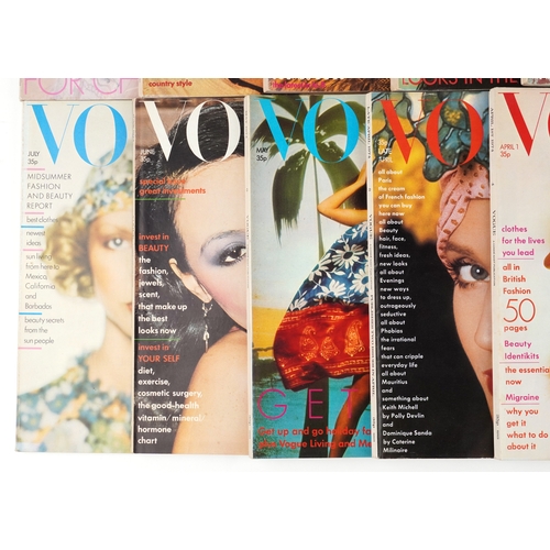  Vogue magazines, a complete run of the the year 1974.
