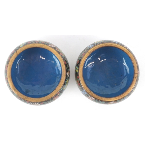 175 - A pair of Chinese cloisonné open salts, 4.3cm in diameter.