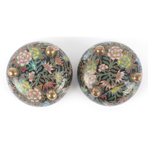175 - A pair of Chinese cloisonné open salts, 4.3cm in diameter.