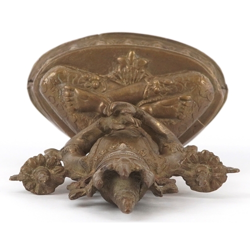 170 - A Chino Tibetan gilt bronze figure of a Buddha, 18cm high.