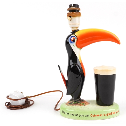 345 - A Carlton Ware Guinness advertising table lamp, 'How Grand to be a Toucan, Just Think What a Toucan ... 