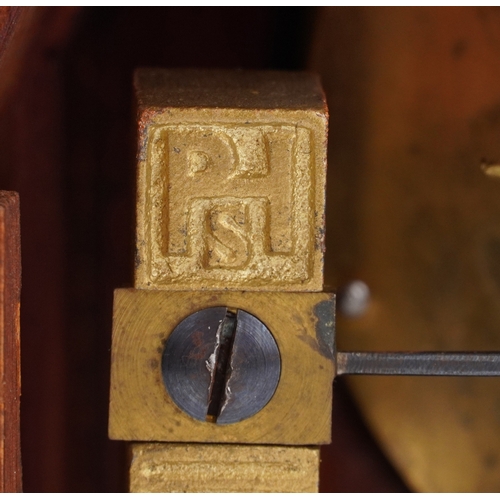 154 - Three Edwardian mahogany mantle clocks, each having a white enamelled dial and black Roman numerals,... 