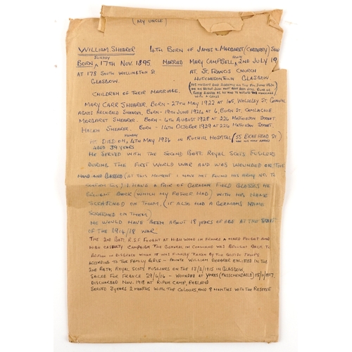 703 - A British military World War I medal trio awarded to 1857 PTE. John Shearer 6th Battalion High & Lig... 