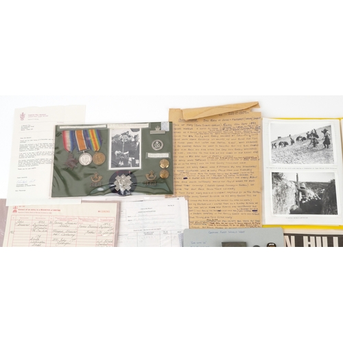 703 - A British military World War I medal trio awarded to 1857 PTE. John Shearer 6th Battalion High & Lig... 