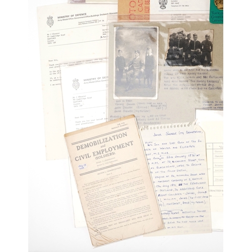 703 - A British military World War I medal trio awarded to 1857 PTE. John Shearer 6th Battalion High & Lig... 