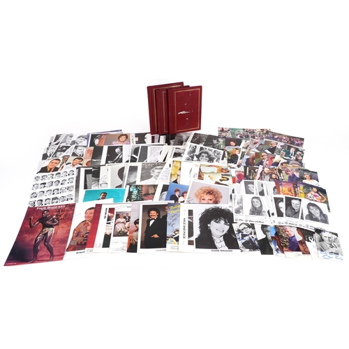 637 - A large collection of film star and famous faces autographs, predominantly 1990s personalized to Jer... 