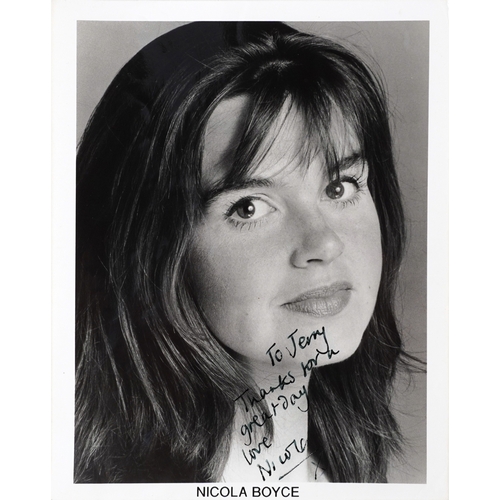 637 - A large collection of film star and famous faces autographs, predominantly 1990s personalized to Jer... 