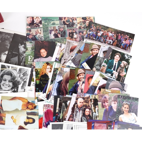 637 - A large collection of film star and famous faces autographs, predominantly 1990s personalized to Jer... 