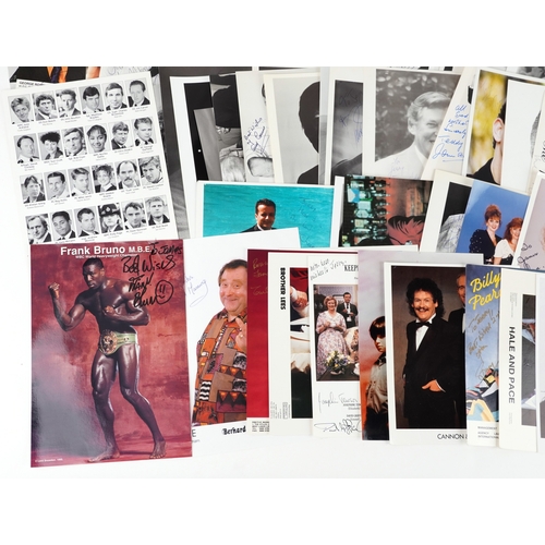 637 - A large collection of film star and famous faces autographs, predominantly 1990s personalized to Jer... 