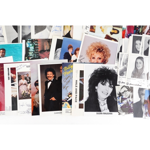 637 - A large collection of film star and famous faces autographs, predominantly 1990s personalized to Jer... 