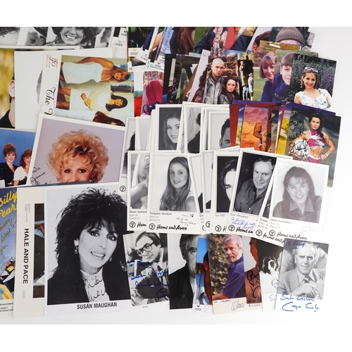 637 - A large collection of film star and famous faces autographs, predominantly 1990s personalized to Jer... 