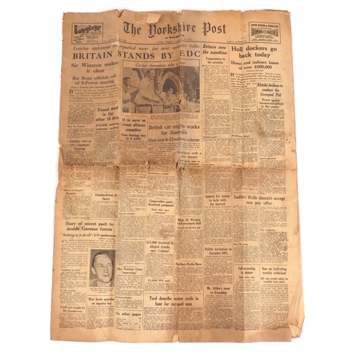 743 - A collection of military interest uniforms, paperwork, cap badges, hats and other militaria includin... 