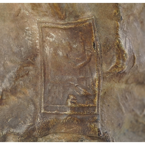 31 - A Goldscheider style pottery figure of a young fisherman, impressed Reproduction Reservee to the rev... 