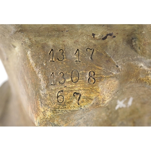 31 - A Goldscheider style pottery figure of a young fisherman, impressed Reproduction Reservee to the rev... 