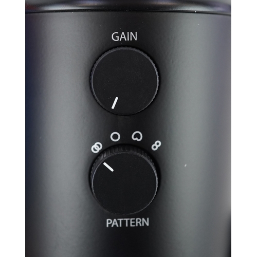 An as new Logitech Blue Yeti Premium multi-pattern USB microphone with box.
