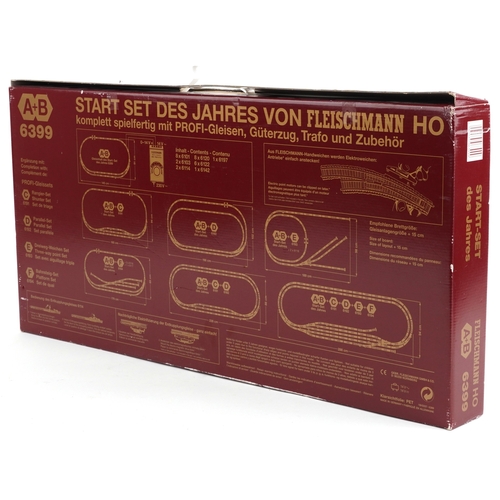 A Fleischmann model railway 6399 Start-Set HO gauge, boxed, 75cm wide.