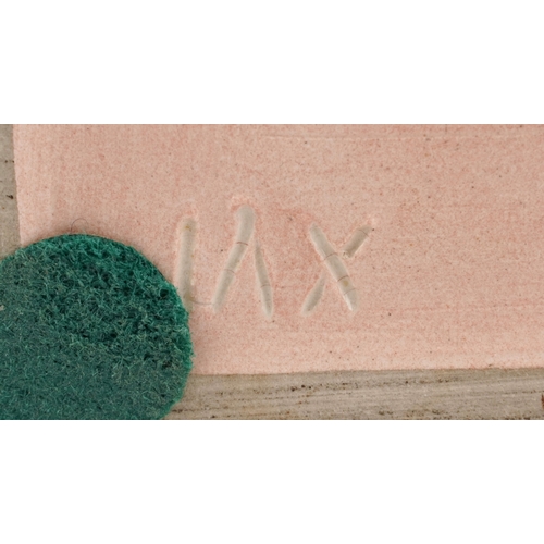 22 - A Goldscheider Art Deco pottery study of a fawn and deer, marks and sticker to the base, 16cm high.