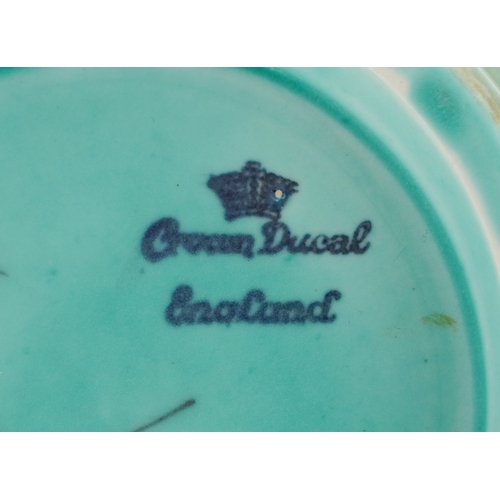 289 - Charlotte Rhead for Crown Ducal, two Art Deco pottery vases hand painted in the Turin pattern, the l... 