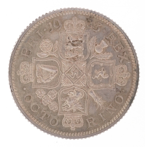 545 - A George V 1913 pattern silver Octorino (8d). The Obverse having draped bust of King George V facing... 