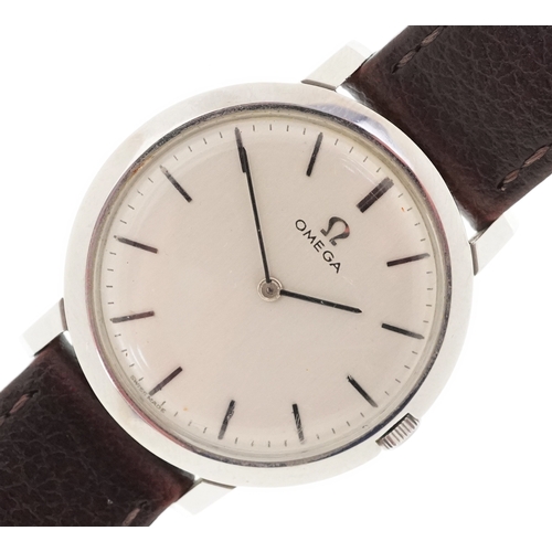 Omega, a vintage gentlemen's stainless steel manual wind wristwatch, the movement numbered 22123898, Cal. 620, the dial 27mm in diameter.