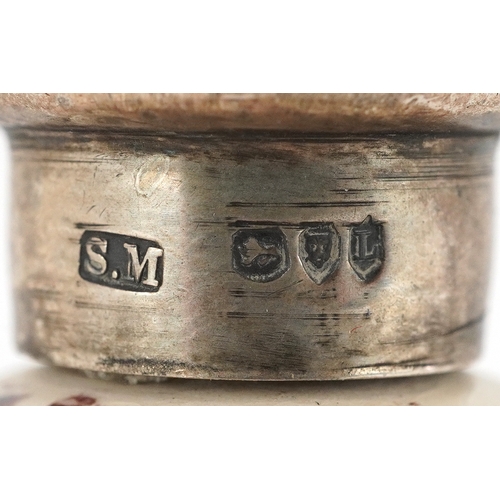 117 - Sampson Mordan & Co, a Victorian porcelain scent bottle in the form of an egg with silver lid, Londo... 