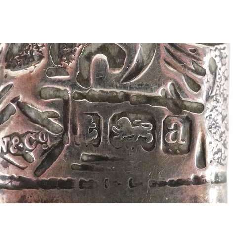 58 - A 19th century tortoiseshell card case with floral silver piqué work together with a silver mounted ... 
