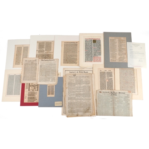 A collection of 13th century and later hand written and printed ...
