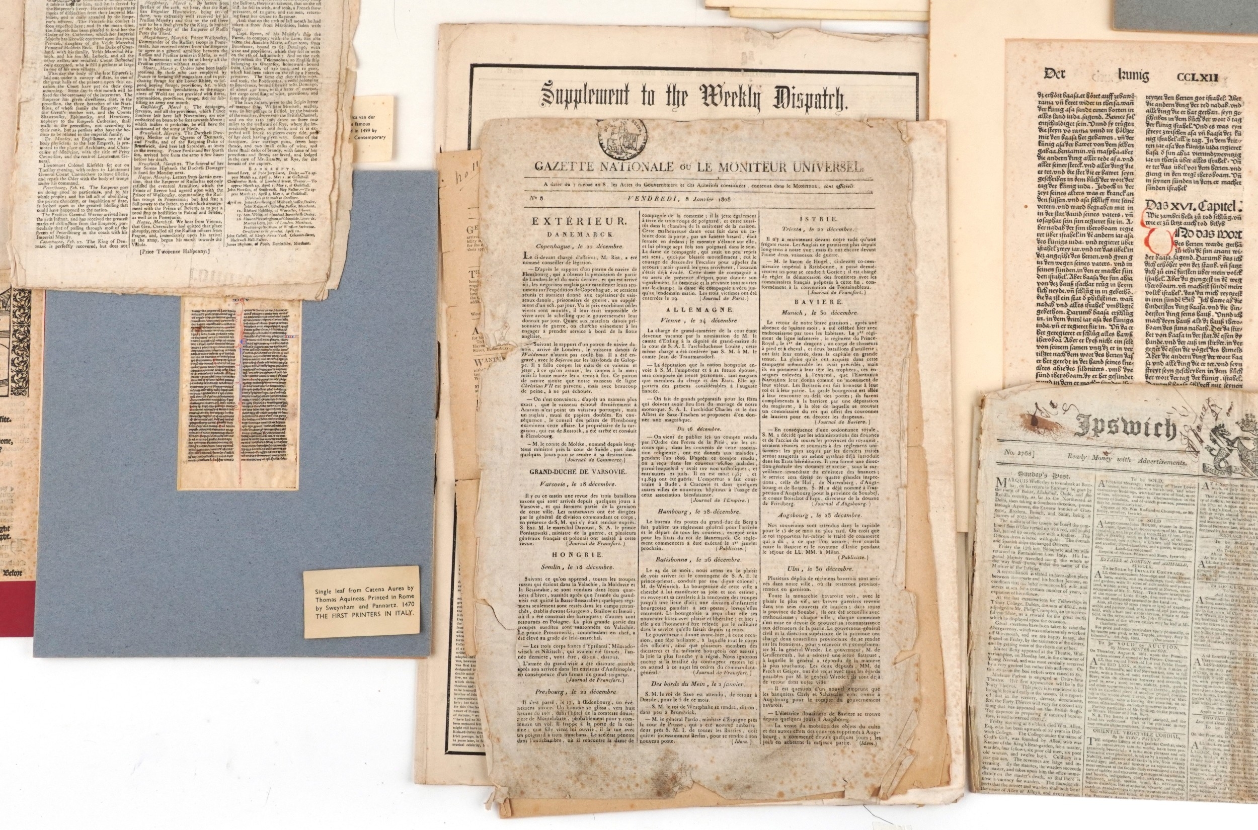 A collection of 13th century and later hand written and printed ...