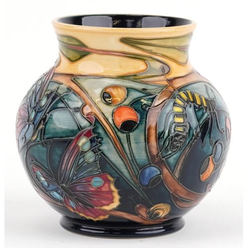 66 - Emma Bossons for Moorcroft, a Hartgring pattern vase, 15cm high, boxed.