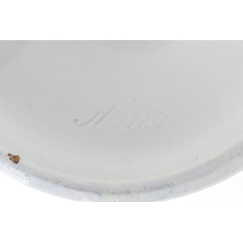  Ernst August Leuteritz for Meissen, a large 19th century German porcelain vase with snake handles an... 