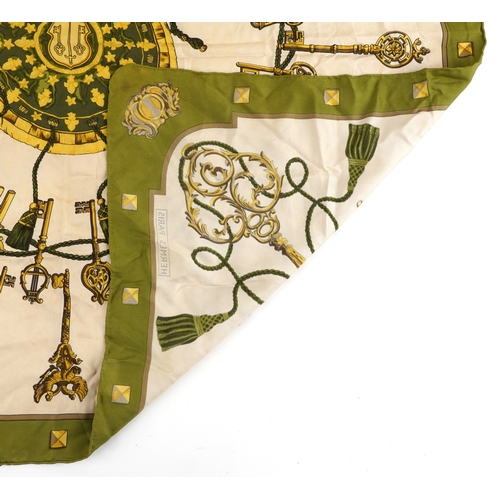  A Hermes Les Clefs silk scarf designed by Caty Latham, retailed by Harrods, 84cm x 86cm.