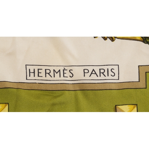  A Hermes Les Clefs silk scarf designed by Caty Latham, retailed by Harrods, 84cm x 86cm.