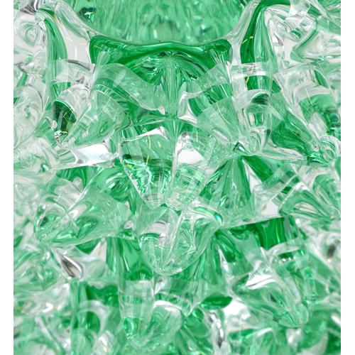  A pair of rostrato glass vases, 35cm high.