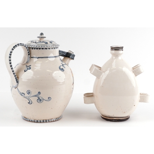 19 - Two Majolica pharmaceutical/apothecary jars, the largest 31cm high.