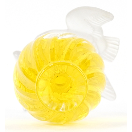 2 - Lalique for Nina Ricci, a signed moulded glass scent bottle with contents, etched Lalique France to ... 