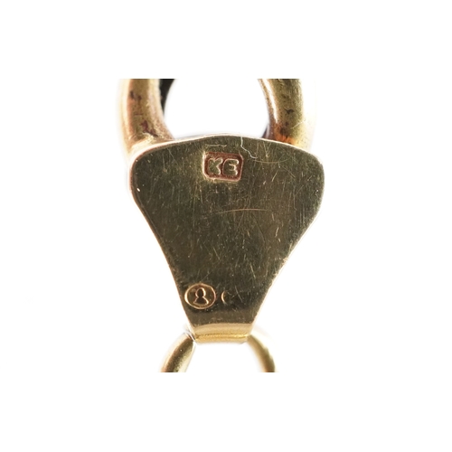  A gold curb link necklace, indistinct hallmarks, 55cm in length, 21.4g.