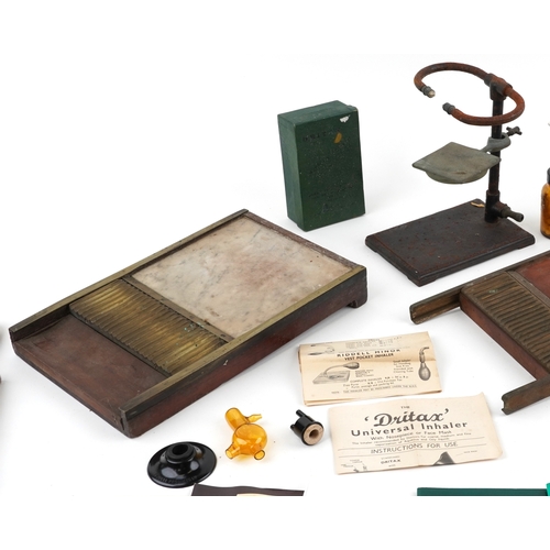 89 - A collection of late 19th century and later apothecary/pharmaceutical items including pill rolling e... 