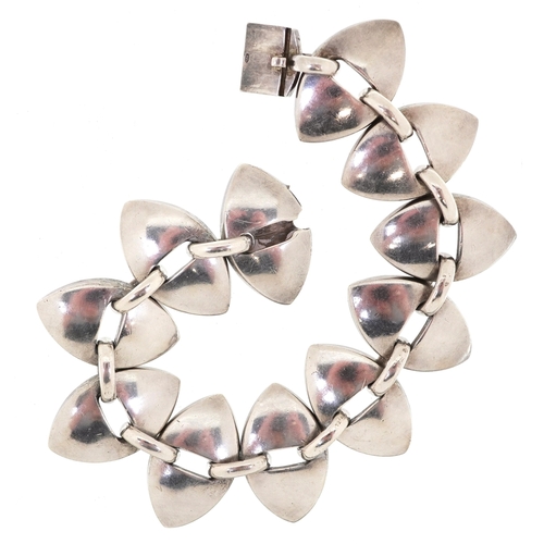  Nanna Ditzel for Georg Jensen, a Danish sterling silver capsule bracelet numbered 106, 19cm in lengt... 