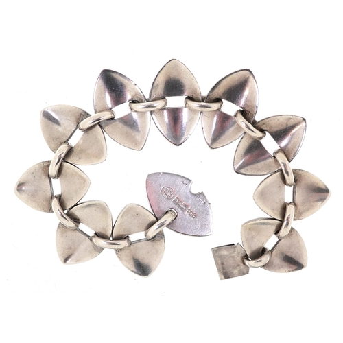  Nanna Ditzel for Georg Jensen, a Danish sterling silver capsule bracelet numbered 106, 19cm in lengt... 